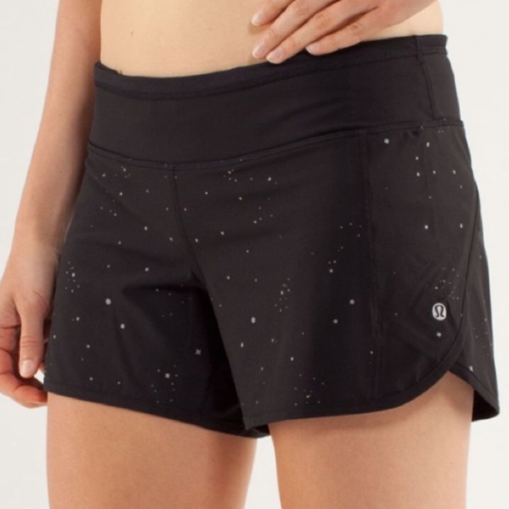 lululemon athletica Black Running Shorts with Reflective Speckle